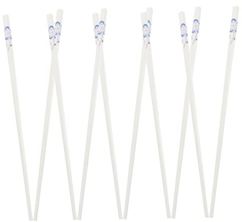 ELAYARD 5pares Palillos Forma De Flor De Azul De Cerámica Reutilizables Hogar Exteriores Exquisitos