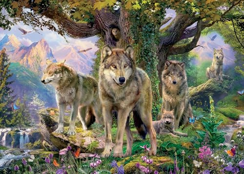 Jigsaw Puzzles for Adults 1000 Piece Wolves in The Forest 27.56 x 19.69 Inch Jigsaw Puzzles for Adults Educational Game Challenge Toy 1000 Piece Puzzle for Adult