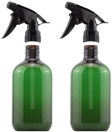 Rachlicy Sprayflaskor i plast, 2-pack tomma sprayflaskor 17 oz påfyllningsbara kosmetiska flaskor läckagesäker vattenflaska för hår, rengöringslösningar, eteriska oljor, grön