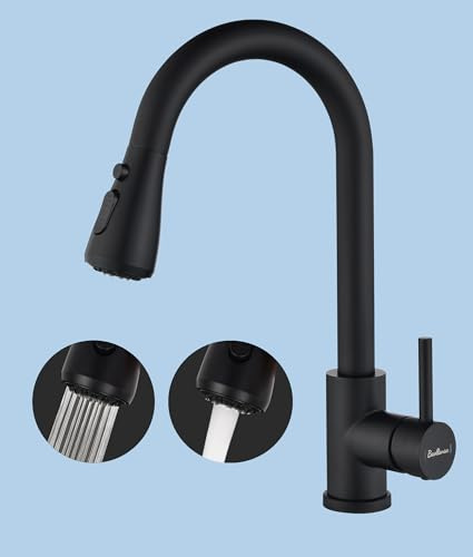 Wasserhahn Küche Ausziehbar,Hochdruck Küchenarmatur mit Herausziehbarer Brause Mischbatterie Küche mit 3 Funktionen 360°Drehbar,Kitchen Faucet Zwei Sprühfunktionen