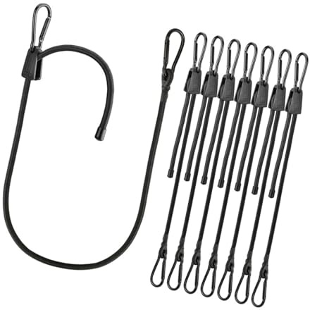 Zxpjkyu Ganchos Ajustables para Cuerda Elástica de Bungee, Cuerda Ajustable Resistente para Salto Bungee, 8 Uds.
