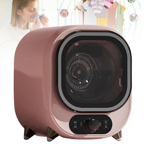 WhAeoy Secadora Ropa Escritorio con VentilacióN Minisecadora Compacta CondensacióN 300W PortáTil EléCtrica con Perilla para Controlar Aire FríO/Caliente con Capacidad Lavado 0,8Kg,Pink