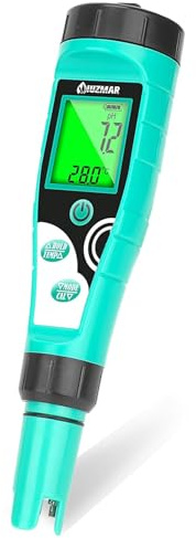 UIUZMAR Digitales Pool pH und Chlor Messgerät, pH Salzgehalt Messgerät für Poolwasser, Multifunktionales Salz EC TDS ORP pH Temperatur 7-in-1 Wasserprüfgerät für Hydroponik, Aquarium, Salzwasser