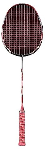 Badminton Set Racchetta da badminton resistente interamente in fibra di carbonio for uomini e donne, controllo palla professionale, racchetta singola ultraleggera, 10U, 50 g(10U Red All Carbon)