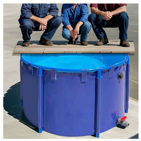 Genérico Piscina elevada Redonda Plegable de Gran tamaño: Tanque de Almacenamiento de Agua Duradero para riego y acuicultura, fácil de Instalar y Mantener, Ideal para Actividades al Aire Libre.