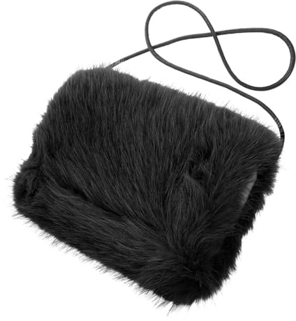 Toyvian Kunstpelz Handmuff Damen Winter Warmer Handschuh Muff Tragbar Handwärmer Tasche Für Outdoor Kalte Jahreszeit Schwarz