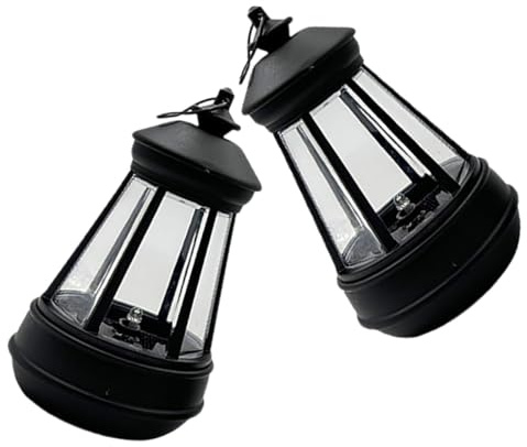 OSALADI 2 Stück Solar Tierlaternen Klein Tragbare Solarlampen für Außen Wetterfeste LED Gartenbeleuchtung mit Warmem Licht Schwarz