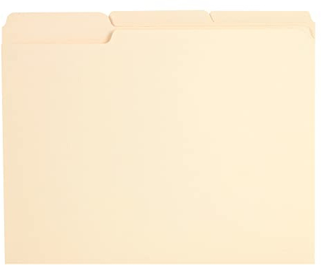 Pendaflex Reinforced-Top File Folders, Letter Size, Manila, 1/3 Cut, 100/BX (R752 1/3)