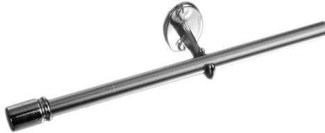 Liedeco Scheibenstange Nizza, 8 mm Cafehausstange, Farbe edelstahloptik, 080-140 cm ausziehbar