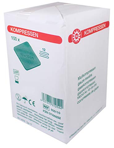 Mullkompressen 10x10cm 12-fach unsteril 100 Stück