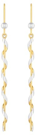 CARISSIMA Damen-Ohrhänger 2 Farben Gold-Twirl Tropfen 9 Karat 375 Bicolor 2.56.9189