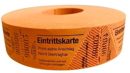 TAMLED Bonrolle EINTRITTSKARTEN 1000 Abrisse perforiert fortlfd. nummeriert