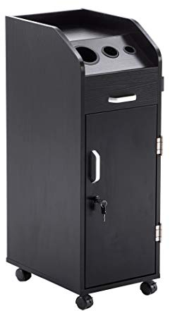 BarberPub Friseurwagen Kosmetikwagen Arbeitswagen Rollwagen Bedienungswagen Trolley Stapelboy 2011(Schwarz)