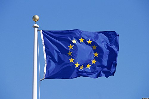 1,5 m x 0,9 m Europa Unione Europea UE Bandiera Euro Blu con stelle gialle Sport Calcio Eventi Decorazioni per Coppa del Mondo Banner Fan Support Table Cover