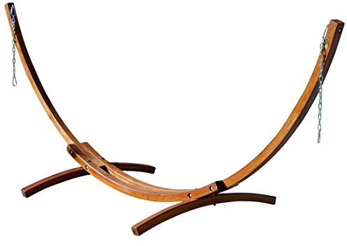 ALEOS. 350cm Hängemattengestell Gestell aus Holz Lärche ohne Hängematte (nur Gestell) komplett mit Schrauben