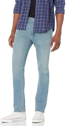 Amazon Essentials Men's Jeans smal passform, Ljusblå vintage, 32W / 29L