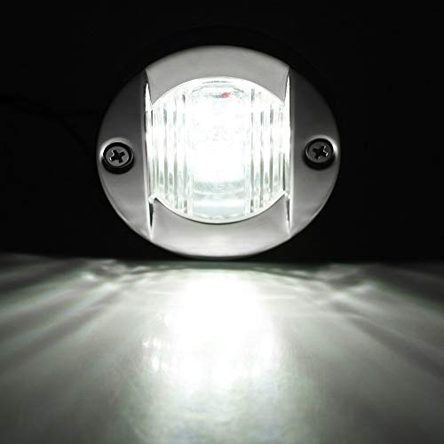 Marine LED Hecklicht, 75mm 12V Edelstahl | Wasserfest IP65 Navigationslicht 120 Grad Abstrahlwinkel für Boote Yacht 2,2W Weiße LED