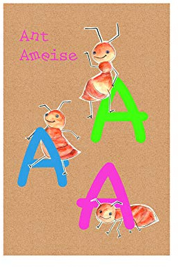 Komar Wandbild | ABC Animal A | Poster, Kinderzimmer, Buchstaben, Bild, Wohnzimmer, Schlafzimmer, Dekoration, Kunstdruck | ohne Rahmen | P036A-30x40 | Größe: 30 x 40 cm (Breite x Höhe)