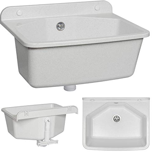 Ausgussbecken Waschtrog Spülbecken 460X370 Granit Hell Wandausgussbeckenß Wandausgussbecken