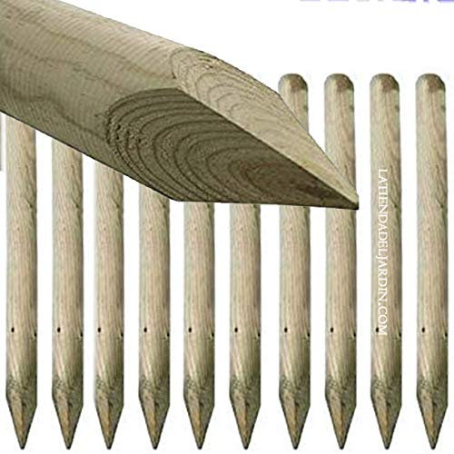 Suinga 10 Palo in legno con punta 200 cm, diametro 8 cm. Supporto per alberi. Costruzione di recinzioni, recinti, pergolati, agricoltura