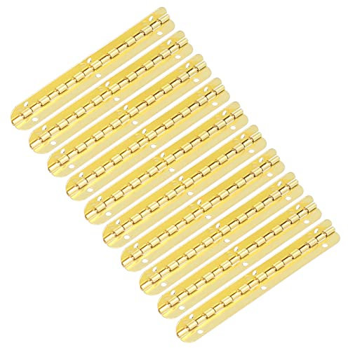 Shanrya Stainless Steel Piano Hinge, 90 Degree Yellow Long Strip Hinge Buckle Hinge Piano Hinge Heavy Duty 10 Pcs Hinge 100mm Hardware for Mini Doors for Hatches