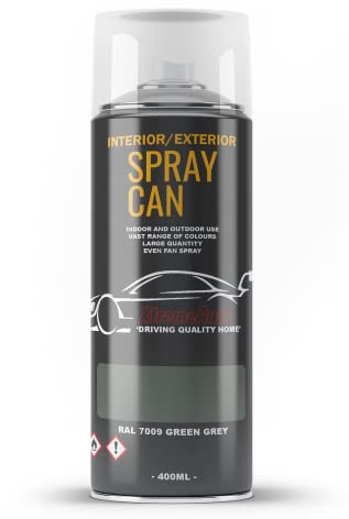 Xtremeauto Spray Paint Finish For Indoor And Outdoor Use Garden Cars Home Kitchen Bathroom Furniture Art Craft Bikes Radiators Metal Wood Plastic Glass UPVC Stone PVC RAL 7009 Green grey