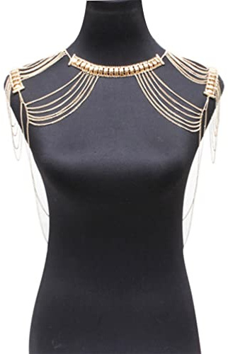 GALPADA Frauenkettenkette Glieder EKULET Schulterkette Bohemian Tassels Halskette Schmuck für Uniformes Kleid Bikini Brautprom Party Hochzeitskleid