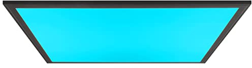 Brilliant LED Panel Aufbaupaneel - Deckenaufbau-Paneel dimmbar mit Fernbedienung steuerbar und mit RGB-Farbwechsel/CCT - flächiges Licht - aus Metall/Kunststoff, in sand schwarz - 60x60cm