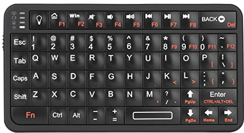 Rii Mini Bluetooth Keyboard,Portable Wireless Rechargeable Keyboard with Backlit,for Smart TV/Android TV Box/Smartphone/HTPC/IPTV/VR Glasses Black(Upgrade-TypeC)