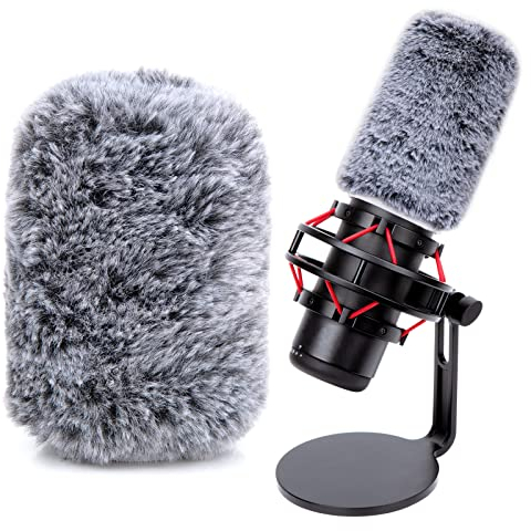 YOUSHARES Bonnette Pare-Brise - Filtre Anti-Pop - Bonnette Micro en Fourrure pour Microphone USB Portable HyperX Quadcast