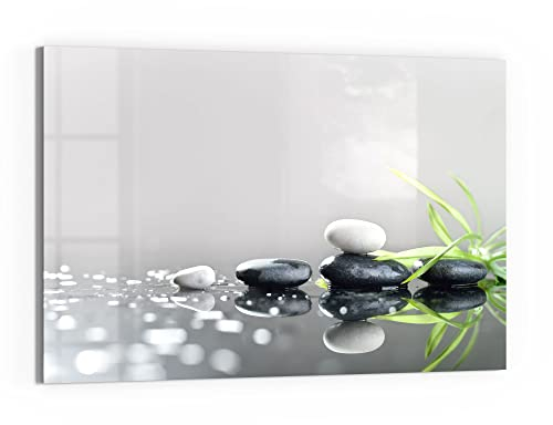 DEQORI Glas-Magnettafel | 60x40 cm groß | Motiv Naturstein Arrangement | Memo-Board aus Glas | Magnetboard inkl. Magnete, Stift & Tuch für Küche & Büro | Tafel magnetisch & beschreibbar