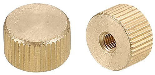 uxcell Knurled Thumb Nuts, 4pcs M3 x D10.5mm x H6mm Brass Knurled Nut Flat Head Blind Hole Lock Adjusting Nuts for 3D Printer Parts