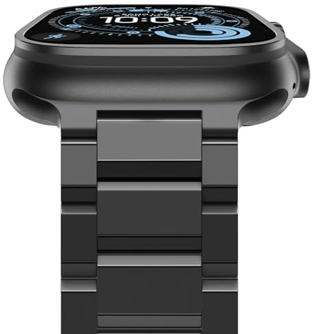 NewWays Metallband für Apple Watch Armband 49mm 46mm 45mm 44mm,Schwarz | Edelstahl Gliederarmband Kompatibel mit iWatch Ultra 3 2 1 Series 11 10 9 8 7 6 5 4 3 2 1 SE
