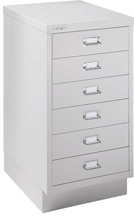 BISLEY | MultiDrawer™ 39er Serie | Mit Sockel, DIN A3, 6 Schubladen, lichtgrau