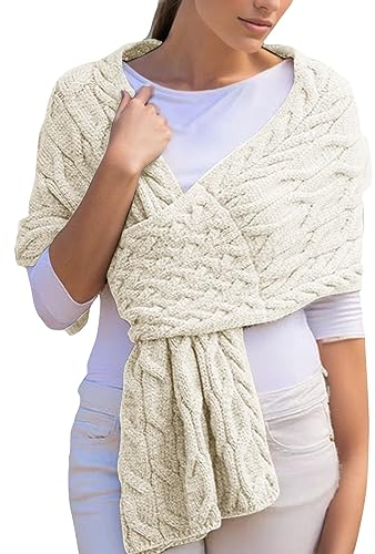 Unisex Strickschal Lang Grobstrick Schal Warm Winterschal einfarbiges Halstuch Oversized Schlauchschal für Herbst und Winter Halstuch Schal