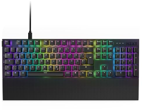 NZXT Function 2-2024 Optische Vollformat Gamingtastatur | RGB beleuchtet | 8K-Abfragerate | Lineare Opt. Switches | Einstellbare Auslösung | Hot-Swap | Gaming Keyboard| Schwarz - DE (QWERTZ)