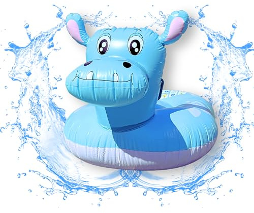 XXL Schwimmtier - Luftmatratze Wasser für Kinder - Pool Spielzeug - Schwimmtiere für Kinder - Wasserspielzeug - Pool Tiere aufblasbar - Schwimmtiere für den Pool (Nilpferd)