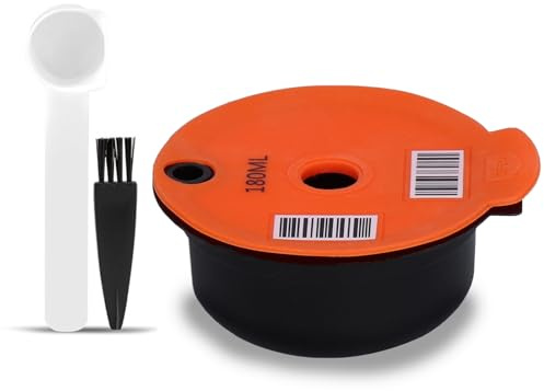 Filtro de café, Cápsula de café Reutilizable, Respetuosa con el Medio Ambiente, No Fácil de Deformar, Duradera para el Hogar para Tas Maker (Naranja 180ML)
