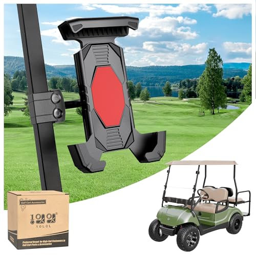 10L0L Golfwagen Handyhalterung Halterung Kompatibel mit EZGO Club Auto Yamaha, 360° Drehbar Universal Telefonhalter Kompatibel mit iPhone/Galaxy/Google Pixel, Alle Smartphones - Ohne Bohren