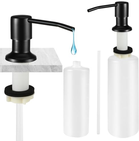 Dispenser Liquidi per Lavello Dispenser Sapone Cucina per Lavello | Cucina Dispenser Sapone Incasso Rotante con Flacone 500 ml per Lavelli da Bagno e da Cucina