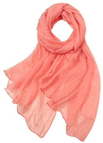 Generisch 2025 Mujeres Verano Casual Colorido Multicolor Color Sólido Gasa Delgada Bufanda de Seda Regular Bufanda Sombrilla Pañuelos Coloridos Para Niños, Rojo sandía, Talla única
