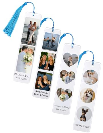 JSDDE Personalisiert Lesezeichen mit Foto und Text Gravur Acryl Bookmark Buchzeichen Geschenk für Graduierung Abschlussfeier Ruhestand Weihnachten Geburtstag