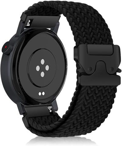 KeHowy 22 mm nylonrem för CMF av Nothing Watch 3 Pro, ny uppgradering mjuk elastisk nylonflätad justerbar ersättningsarmband klockarmband för CMF av Nothing Watch Pro 2/3 – svart
