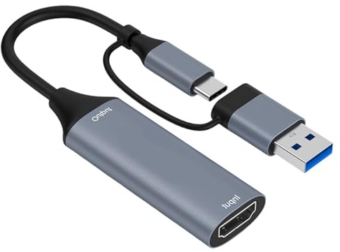 UncleS Carte de capture vidéo USB + type C vers HDTV 4K pour transfert de périphérique vidéo pour outil de diffusion en direct