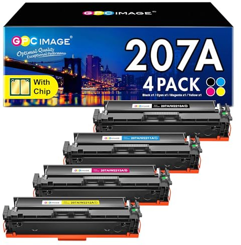 207A 207X MFP M283fdw Toner mit Chip Kompatibel für HP 207A 207X M255dw für HP Color LaserJet Pro MFP M283fdw Toner Schwarz M282nw M283fdn M255nw W2210A W2211A W2212A W2213A W2210X (4er-Pack)