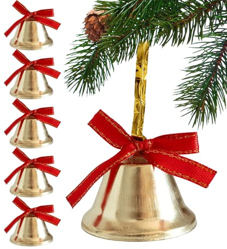 Weihnachtsdekoration Glocken | Metallische Festkranz Ornamente Mit Schleifen | Weihnachtskranz Goldene Glocken,Für Zuhause Wohnzimmer Balkon Haustür Terrasse Garten Hinterhof Bauernhaus