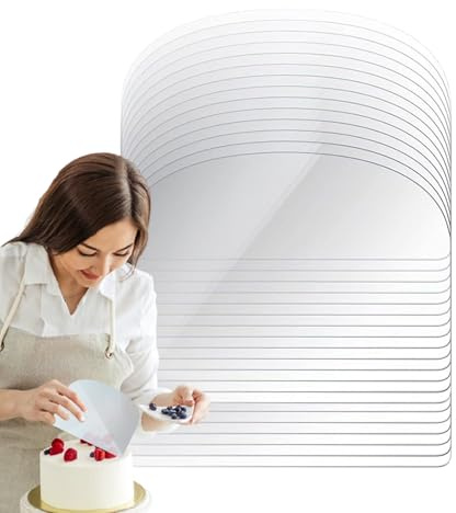 Raspador De Pasteles – Espátula De Repostería 20 Piezas, Raspador De Transparente Con Característica De Diseño Flexible | Ideal Para Suavizar Pasteles Para Pan, Repostería, Decoración, Horneado,