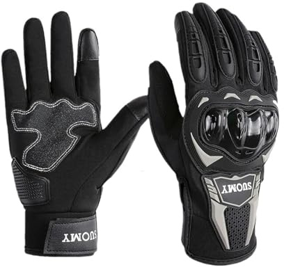 MFXFKOKGAX Guanti Da Moto Invernali Impermeabili Uomo E Donna, Motociclista Motocross, Ciclismo Con Touch Screen, Primavera Autunno(Black,L)