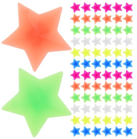 UKCOCO 108 Stück Bunte Kunststoff Speichenperlen mit Sternclips Fahrradsportzubehör für Mountainbikes Citybikes und Kinderfahrräder Leichtes Outdoor Fahrraddekorationsset
