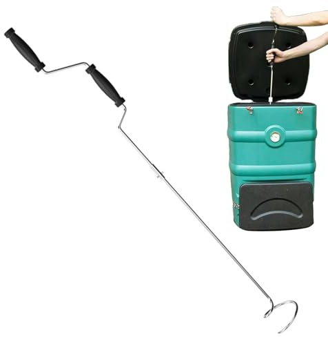 Herramienta aireadora para compost, torno manual para compost – Herramienta manual para mezclar y airear | Aireador de césped aflojador del suelo, manivela para, anti